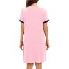 imageSWOMOG Women Zipper Up Robe Short Sleeves Nightgown Zip Front Housecoat Soft Bathrobe with PocketsPink