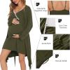 imageSWOMOG Womens Maternity Robe 2 Piece Nursing Nightgown for Breastfeeding 3 in 1 Labor Delivery Nursing Dress Lace BathrobeArmy Green