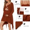 imageSWOMOG Womens Maternity Robe 2 Piece Nursing Nightgown for Breastfeeding 3 in 1 Labor Delivery Nursing Dress Lace BathrobeCoffee