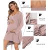 imageSWOMOG Womens Maternity Robe 2 Piece Nursing Nightgown for Breastfeeding 3 in 1 Labor Delivery Nursing Dress Lace BathrobeCtaro Purple