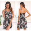 imageSWOMOG Womens Maternity Robe 2 Piece Nursing Nightgown for Breastfeeding 3 in 1 Labor Delivery Nursing Dress Lace BathrobeFloral Print Deep Grey