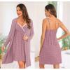 imageSWOMOG Womens Maternity Robe 2 Piece Nursing Nightgown for Breastfeeding 3 in 1 Labor Delivery Nursing Dress Lace BathrobeFloral Print Leopard