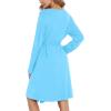 imageSWOMOG Womens Maternity Robe 2 Piece Nursing Nightgown for Breastfeeding 3 in 1 Labor Delivery Nursing Dress Lace BathrobeLight Sky Blue