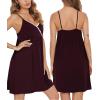 imageSWOMOG Womens Maternity Robe 2 Piece Nursing Nightgown for Breastfeeding 3 in 1 Labor Delivery Nursing Dress Lace BathrobeMaroon