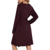 imageSWOMOG Womens Maternity Robe 2 Piece Nursing Nightgown for Breastfeeding 3 in 1 Labor Delivery Nursing Dress Lace BathrobeMaroon