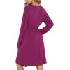 imageSWOMOG Womens Maternity Robe 2 Piece Nursing Nightgown for Breastfeeding 3 in 1 Labor Delivery Nursing Dress Lace BathrobeWineberry