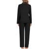 imageSWOMOG Womens Pajamas Set Long Sleeve Sleepwear Button Down Nightwear Soft Cotton Pj Lounge SetsNew Collarblack