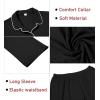 imageSWOMOG Womens Pajamas Set Long Sleeve Sleepwear Button Down Nightwear Soft Cotton Pj Lounge SetsNew Collarblack
