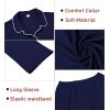 imageSWOMOG Womens Pajamas Set Long Sleeve Sleepwear Button Down Nightwear Soft Cotton Pj Lounge SetsNew Collarnavy Blue