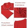imageSWOMOG Womens Pajamas Set Long Sleeve Sleepwear Button Down Nightwear Soft Cotton Pj Lounge SetsNew Collarred