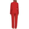 imageSWOMOG Womens Pajamas Set Long Sleeve Sleepwear Button Down Nightwear Soft Cotton Pj Lounge SetsNew Collarred