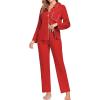 imageSWOMOG Womens Pajamas Set Long Sleeve Sleepwear Button Down Nightwear Soft Cotton Pj Lounge SetsNew Collarred