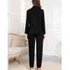 imageSWOMOG Womens Pajamas Set Long Sleeve Sleepwear Button Down Nightwear Soft Cotton Pj Lounge SetsSolidblack
