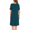 imageSWOMOG Womens Zip Up Housecoat Zipper Front Robe Lightweight Bathrobe Short Sleeve Loungewear Nightgowns with PocketsBlue Green