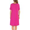 imageSWOMOG Womens Zip Up Housecoat Zipper Front Robe Lightweight Bathrobe Short Sleeve Loungewear Nightgowns with PocketsRose Pink