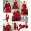 imageSWOMOG Mens Satin Robe with Pants Set Silky Kimono Bathrobe Lightweight Soft Sleepwear LoungewearRed