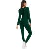 imageSWOMOG Womens Pajamas Jumpsuits Zipup Hoodie Union Jumpsuit Romper Long Sleeve Sexy Onesie Bodysuits One Piece SleepwearGreen