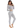 imageSWOMOG Womens Pajamas Jumpsuits Zipup Hoodie Union Jumpsuit Romper Long Sleeve Sexy Onesie Bodysuits One Piece SleepwearGrey
