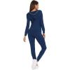 imageSWOMOG Womens Pajamas Jumpsuits Zipup Hoodie Union Jumpsuit Romper Long Sleeve Sexy Onesie Bodysuits One Piece SleepwearNavy Blue