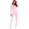 imageSWOMOG Womens Pajamas Jumpsuits Zipup Hoodie Union Jumpsuit Romper Long Sleeve Sexy Onesie Bodysuits One Piece SleepwearPink
