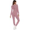 imageSWOMOG Womens Pajamas Jumpsuits Zipup Hoodie Union Jumpsuit Romper Long Sleeve Sexy Onesie Bodysuits One Piece SleepwearTaro Purple