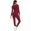 imageSWOMOG Womens Pajamas Jumpsuits Zipup Hoodie Union Jumpsuit Romper Long Sleeve Sexy Onesie Bodysuits One Piece SleepwearWine Red