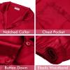 imageSWOMOG Women Satin Pajamas 4pcs Pajama Set Sexy Cami Shorts Set and Button Down Long Sleeve Pjs Loungewear SleepwearRedb