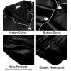 imageSWOMOG Womens 2 PCS  3 PCS Pajamas Set Silk Satin Long Sleeve Sleepwear Button Down Loungewear Pjs NightwearBlack  3 Pcs