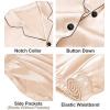 imageSWOMOG Womens 2 PCS  3 PCS Pajamas Set Silk Satin Long Sleeve Sleepwear Button Down Loungewear Pjs NightwearChampagne  3 Pcs