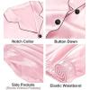 imageSWOMOG Womens 2 PCS  3 PCS Pajamas Set Silk Satin Long Sleeve Sleepwear Button Down Loungewear Pjs NightwearPink  3 Pcs