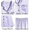 imageSWOMOG Womens 2 PCS  3 PCS Pajamas Set Silk Satin Long Sleeve Sleepwear Button Down Loungewear Pjs NightwearZ  Lavender  2 Pcs