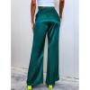 imageSWOMOG Womens Silk Satin Pajama Pants Longs Silky Sleep Pants Loungewear Trousers Elastic Waist Lounge Pj BottomsGreen