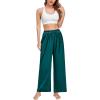 imageSWOMOG Womens Silk Satin Pajama Pants Longs Silky Sleep Pants Loungewear Trousers Elastic Waist Lounge Pj BottomsGreen