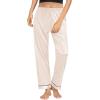 imageSWOMOG Womens Silk Satin Pajama Pants Longs Silky Sleep Pants Loungewear Trousers Elastic Waist Lounge Pj BottomsPippingchampagne
