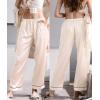 imageSWOMOG Womens Silk Satin Pajama Pants Longs Silky Sleep Pants Loungewear Trousers Elastic Waist Lounge Pj BottomsPippingchampagne