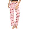imageSWOMOG Womens Silk Satin Pajama Pants Longs Silky Sleep Pants Loungewear Trousers Elastic Waist Lounge Pj BottomsPippingflamingo Pink