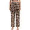 imageSWOMOG Womens Silk Satin Pajama Pants Longs Silky Sleep Pants Loungewear Trousers Elastic Waist Lounge Pj BottomsPippingleopard