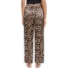 imageSWOMOG Womens Silk Satin Pajama Pants Longs Silky Sleep Pants Loungewear Trousers Elastic Waist Lounge Pj BottomsPippingleopard