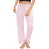 imageSWOMOG Womens Silk Satin Pajama Pants Longs Silky Sleep Pants Loungewear Trousers Elastic Waist Lounge Pj BottomsPippingpink