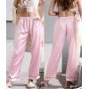 imageSWOMOG Womens Silk Satin Pajama Pants Longs Silky Sleep Pants Loungewear Trousers Elastic Waist Lounge Pj BottomsPippingpink