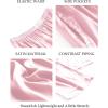 imageSWOMOG Womens Silk Satin Pajama Pants Longs Silky Sleep Pants Loungewear Trousers Elastic Waist Lounge Pj BottomsPippingpink