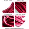 imageSWOMOG Womens Silk Satin Pajama Pants Longs Silky Sleep Pants Loungewear Trousers Elastic Waist Lounge Pj BottomsRed