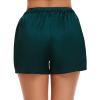 imageSWOMOG Womens Silk Stain Pajama Shorts Pj Bottoms with Pockets Drawstring Sleep Shorts Boxer Soft Lounge ShortsDeep GreenChampagne