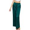 imageSWOMOG Womens Silk Satin Pajama Pants Longs Silky Sleep Pants Loungewear Trousers Elastic Waist Lounge Pj BottomsGreen