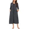 imageSWOMOG Women Zipper Robe Long Housecoat Zip Up Bathrobes Full Length Nightgown Loungewear with Pockets S3XLDeep Grey