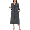 imageSWOMOG Women Zipper Robe Long Housecoat Zip Up Bathrobes Full Length Nightgown Loungewear with Pockets S3XLDeep Grey
