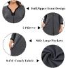 imageSWOMOG Women Zipper Robe Long Housecoat Zip Up Bathrobes Full Length Nightgown Loungewear with Pockets S3XLDeep Grey
