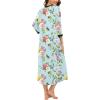 imageSWOMOG Women Zipper Robe Long Housecoat Zip Up Bathrobes Full Length Nightgown Loungewear with Pockets S3XLFloral Green