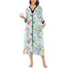 imageSWOMOG Women Zipper Robe Long Housecoat Zip Up Bathrobes Full Length Nightgown Loungewear with Pockets S3XLFloral Green
