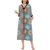 imageSWOMOG Women Zipper Robe Long Housecoat Zip Up Bathrobes Full Length Nightgown Loungewear with Pockets S3XLFloral Mandala